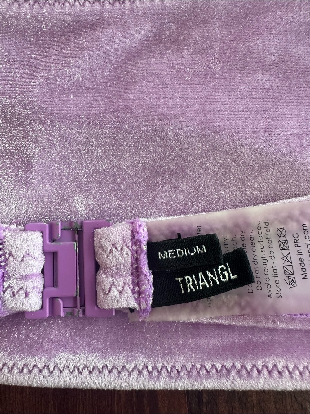 TRIANGL Velvet Bikini Set- Purple Haze- Size Medium - Picture 9 of 10